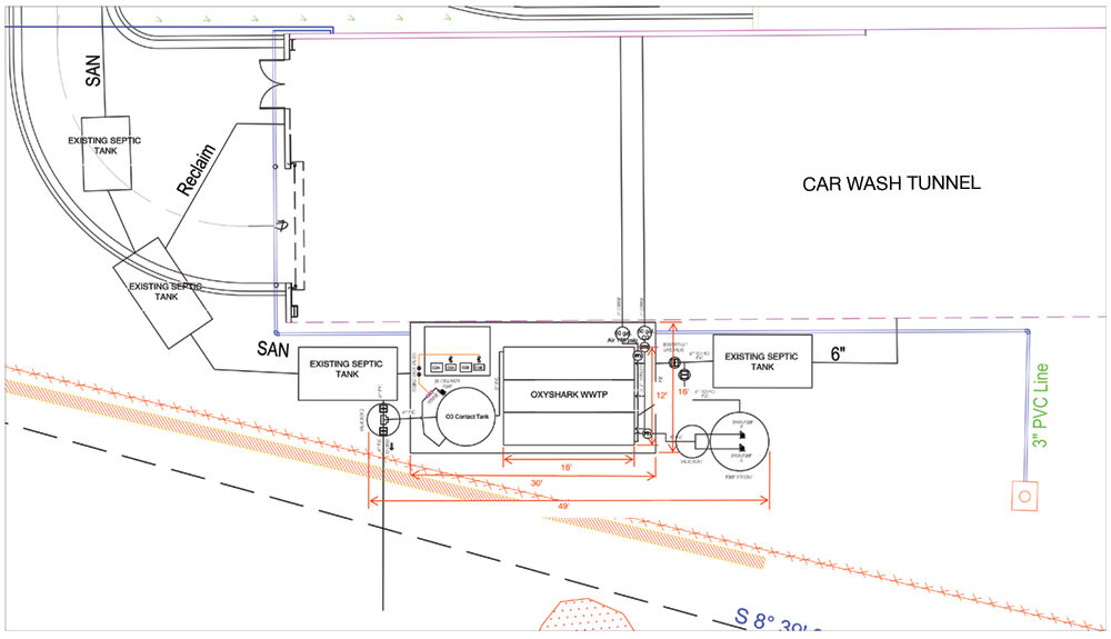 OxyShark® wastewater treatment system reclamation reuse site plan